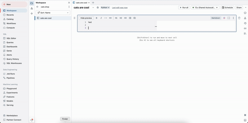 Arrastrar y colocar la imagen en la celda markdown