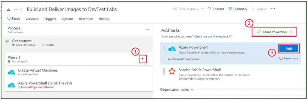 Adición de paso de Azure PowerShell