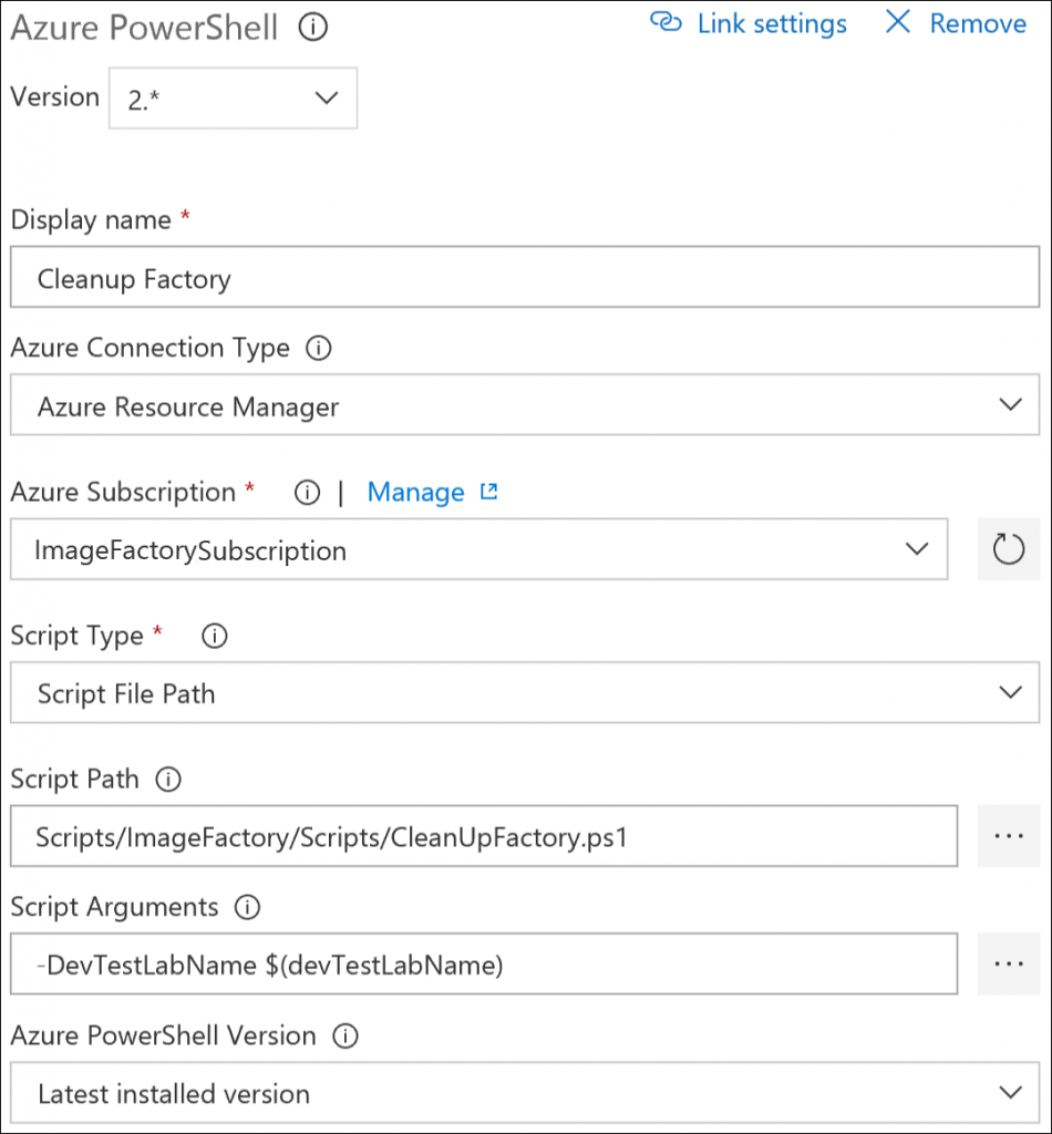 Captura de pantalla en la que se muestra la tarea de limpieza de imágenes antiguas de PowerShell