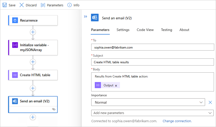 Screenshot showing a Standard workflow with the 