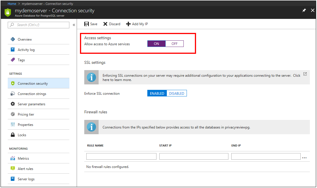 Configurar el permiso de acceso a los servicios de Azure en el portal