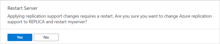 Réplica de Azure Database for PostgreSQL: confirmar reinicio