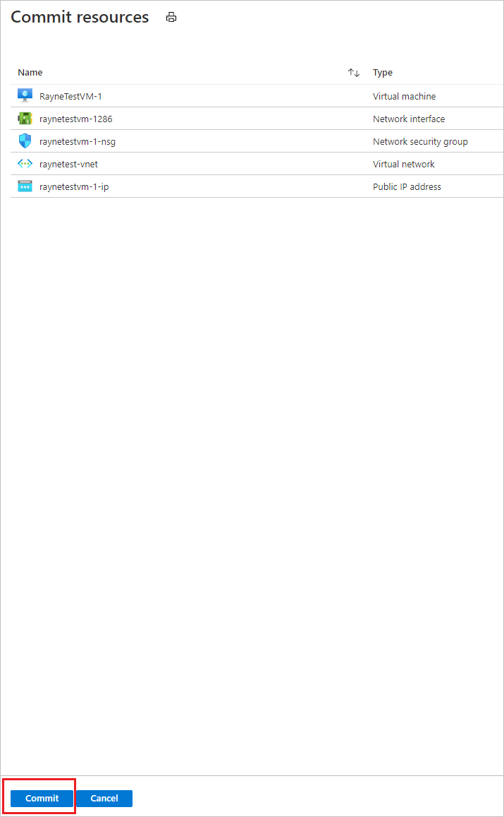 Screenshot displays page to commit resources to finalize move.