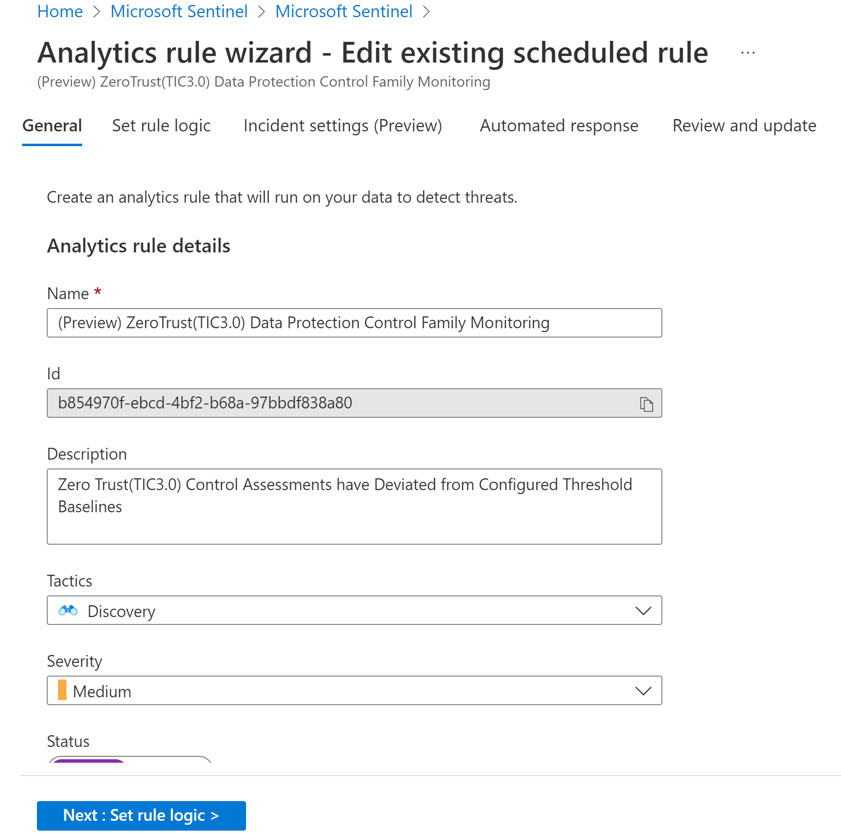 Captura de pantalla del Asistente para reglas de Analytics.