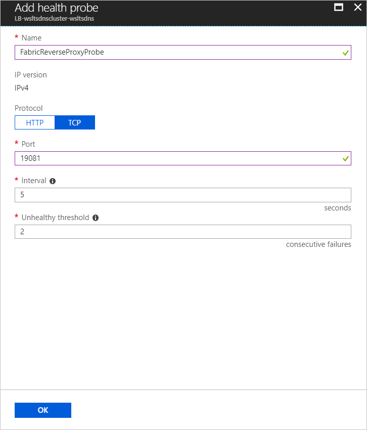 Configuración de sondeos de estado del proxy inverso