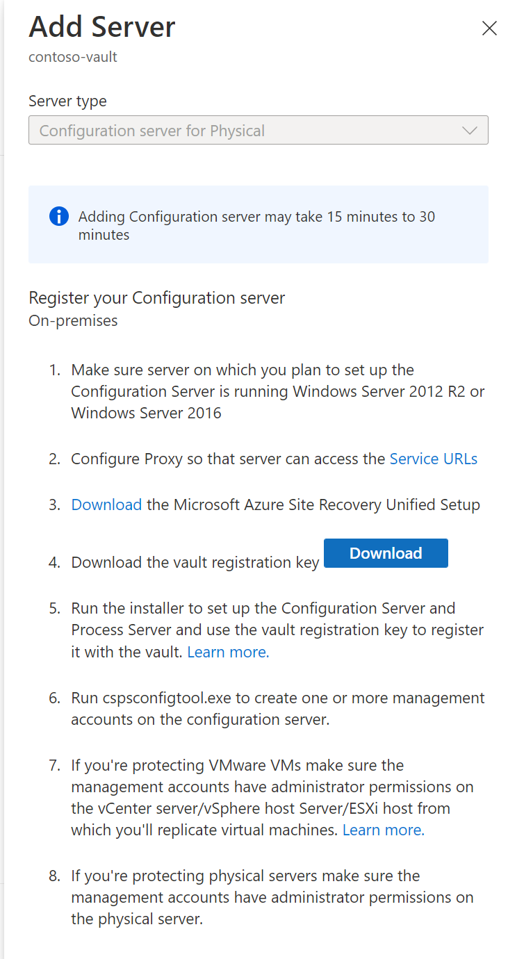 Captura de pantalla de la página Añadir servidor.