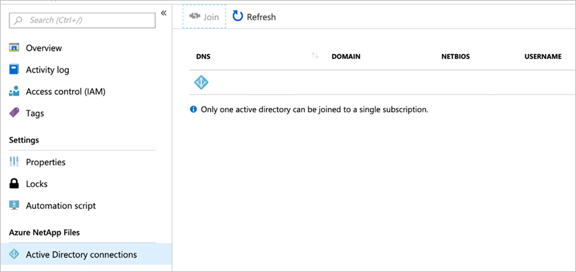 Captura de pantalla de la conexión de Active Directory después de unirse.