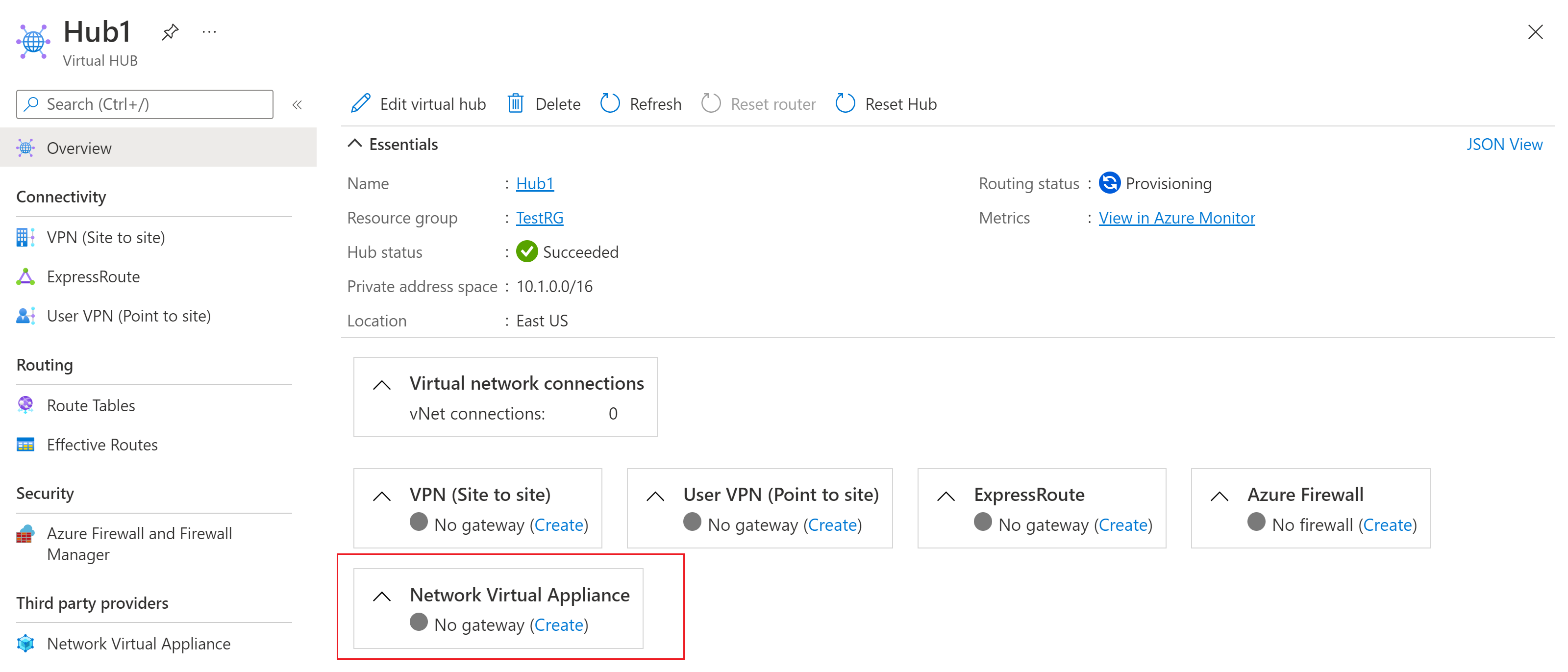 Captura de pantalla del icono de Network Virtual Appliance.