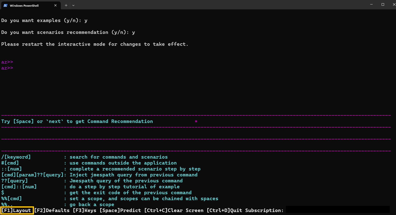 Descripciones y ejemplos activados y desactivados