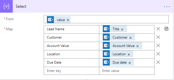 Select data operation example