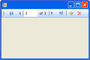 Captura de pantalla que muestra el control BindingNavigator.