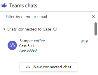 Captura de pantalla que mostra o botón Novo chat conectado no panel de chats de Teams.