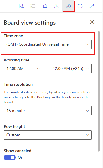 Captura de pantalla da configuración da zona horaria na programación Asistente.