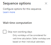 Desactivar o cálculo do tempo de espera para unha secuencia.