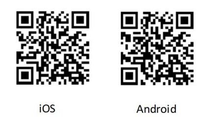 Códigos QR para instalar a aplicación.