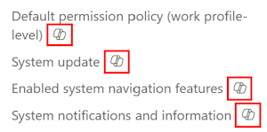 Recorte de pantalla que muestra la información sobre herramientas de Copilot para una configuración en Microsoft&nbsp;Intune y el Centro de administración de Intune.