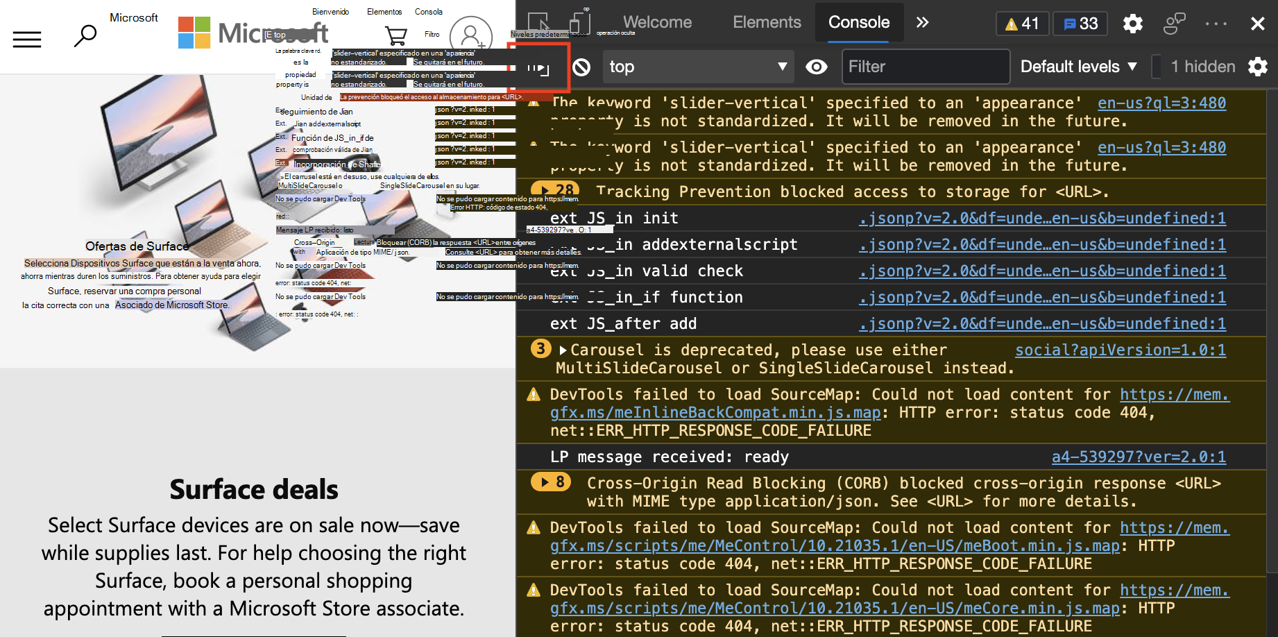 Para abrir la barra lateral, haga clic en el icono 
