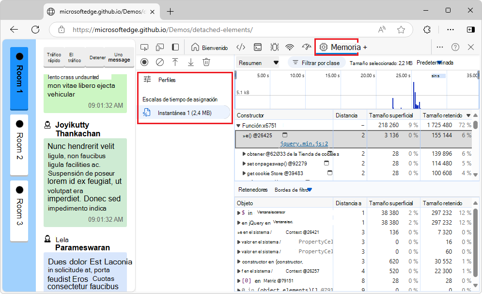 La nueva instantánea que aparece en la sección 