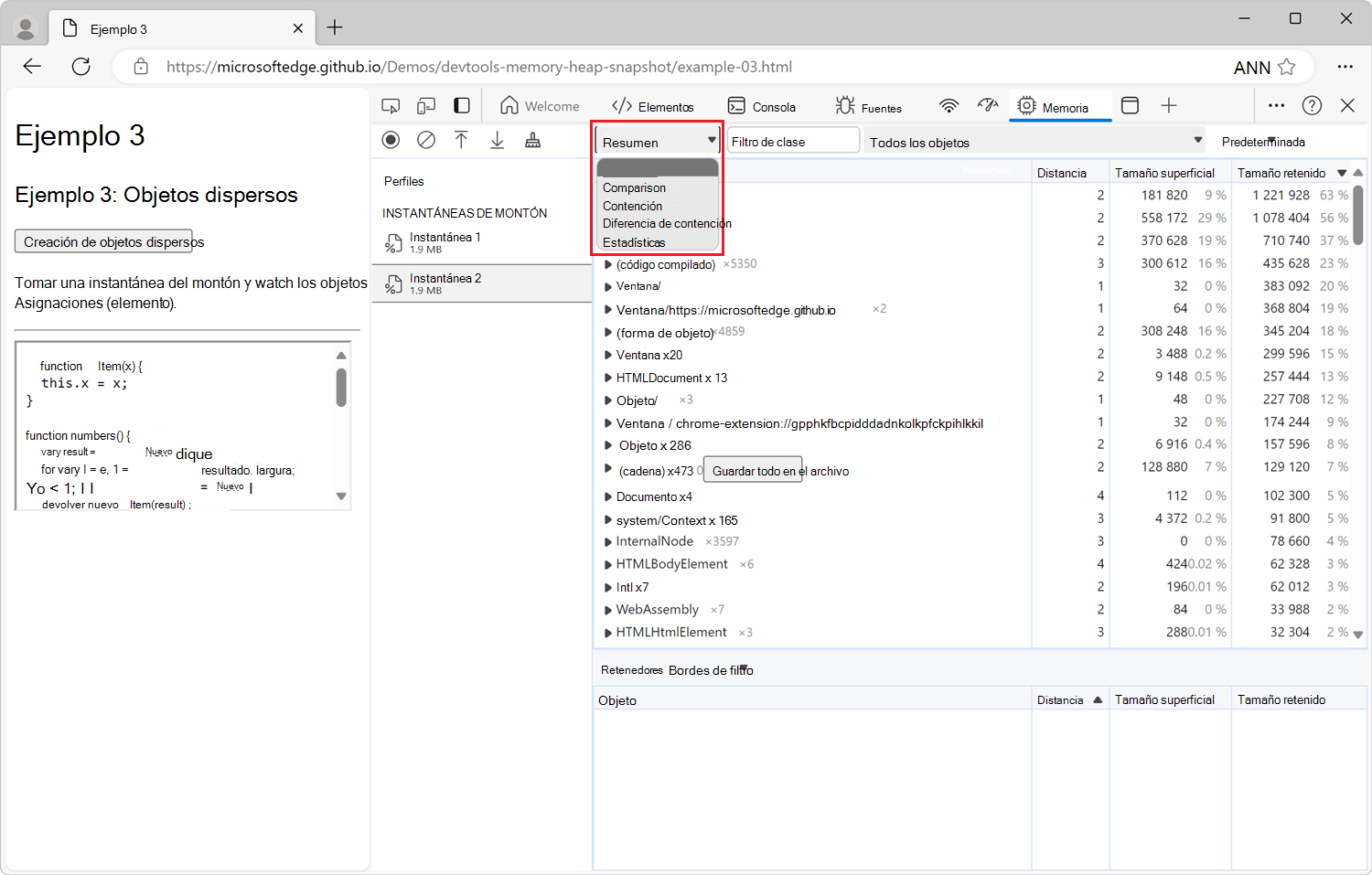Cambiar selector de vistas