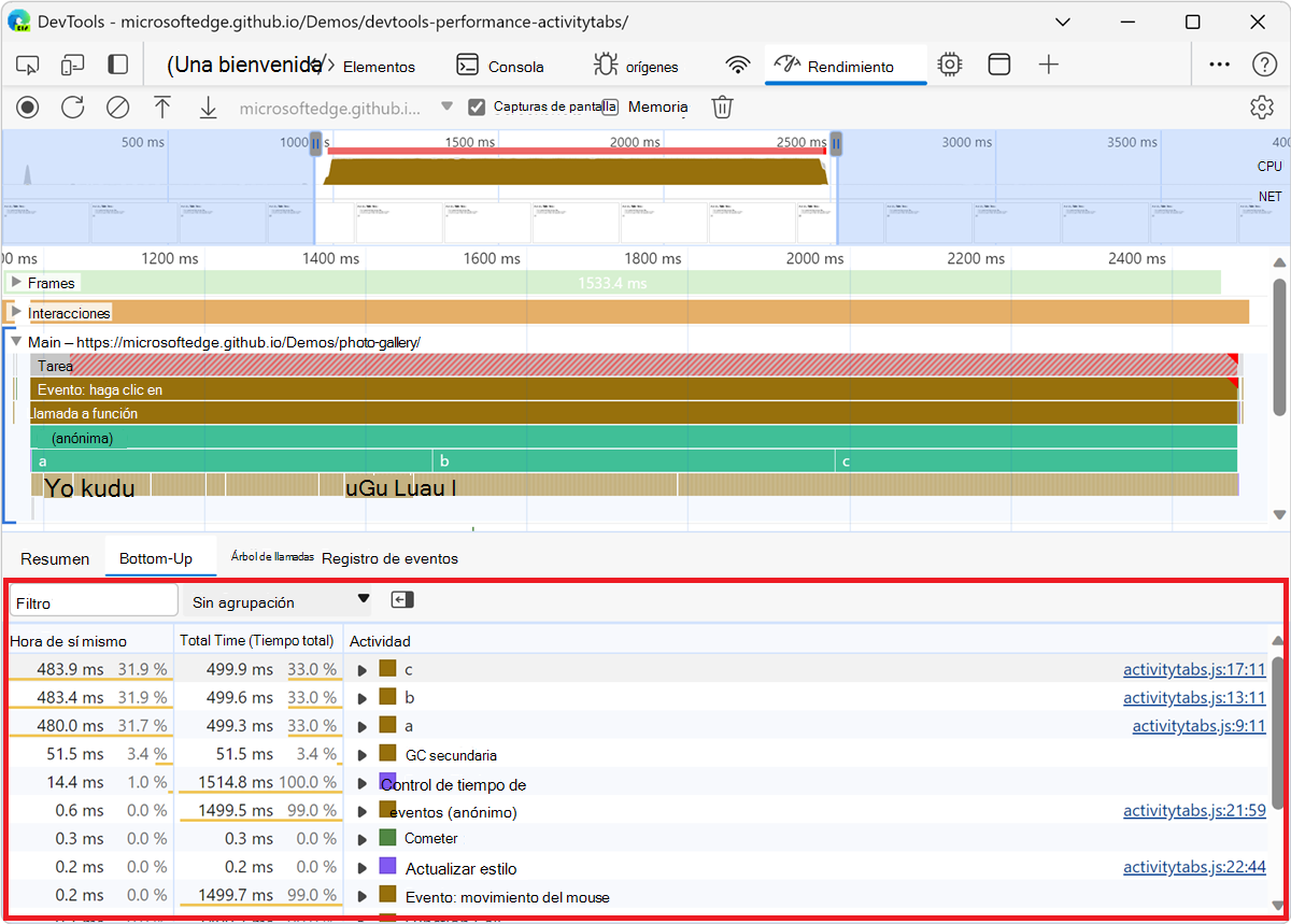Pestaña Abajo arriba