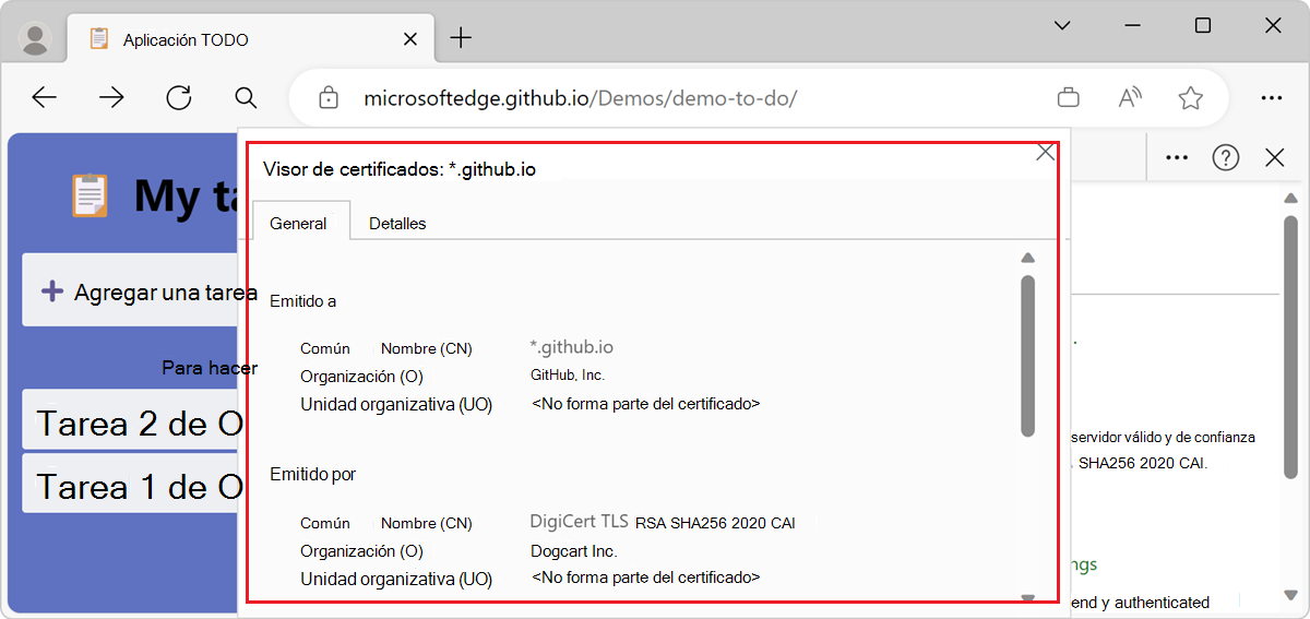 Un certificado de origen principal
