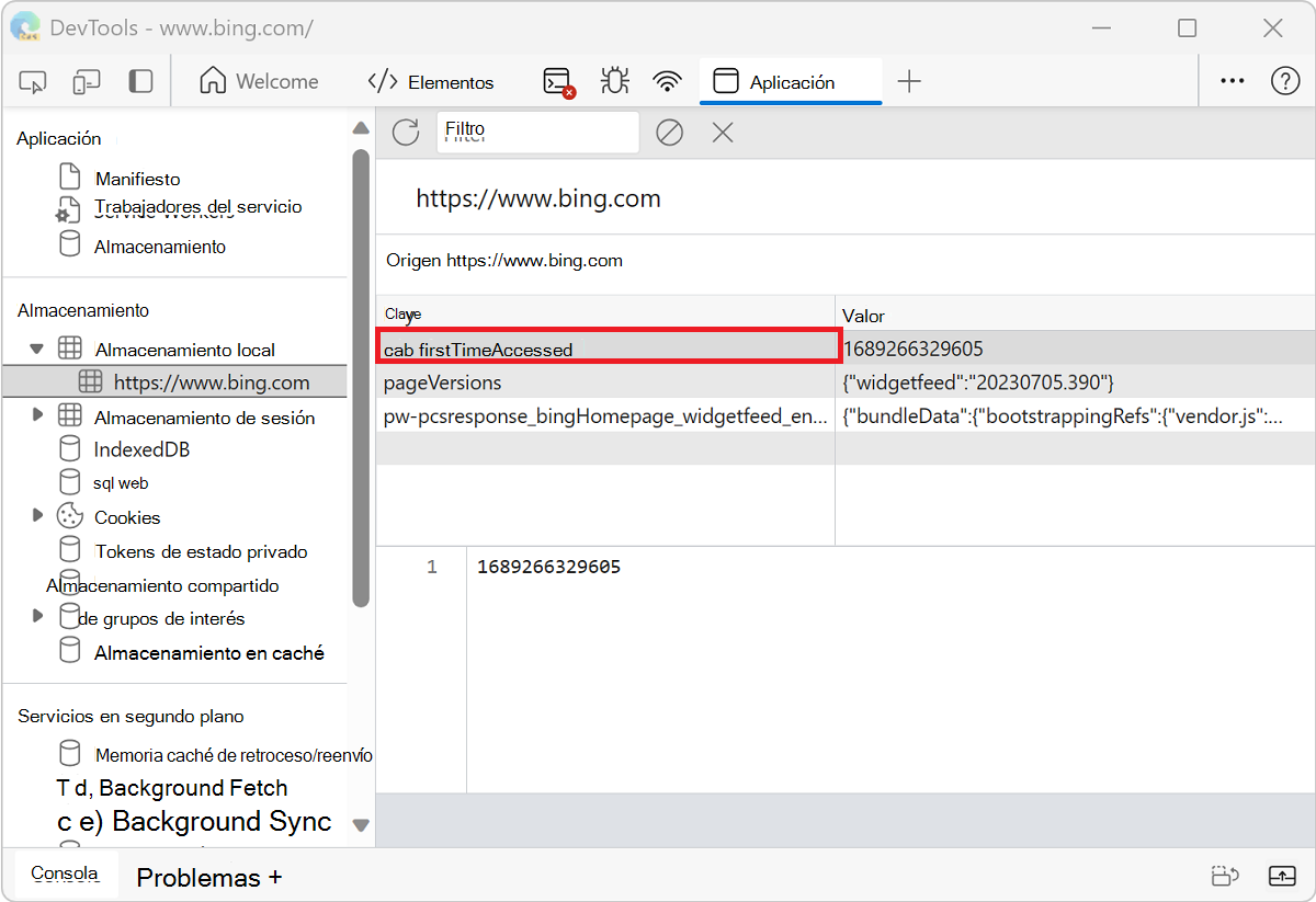 Edición de una clave localStorage