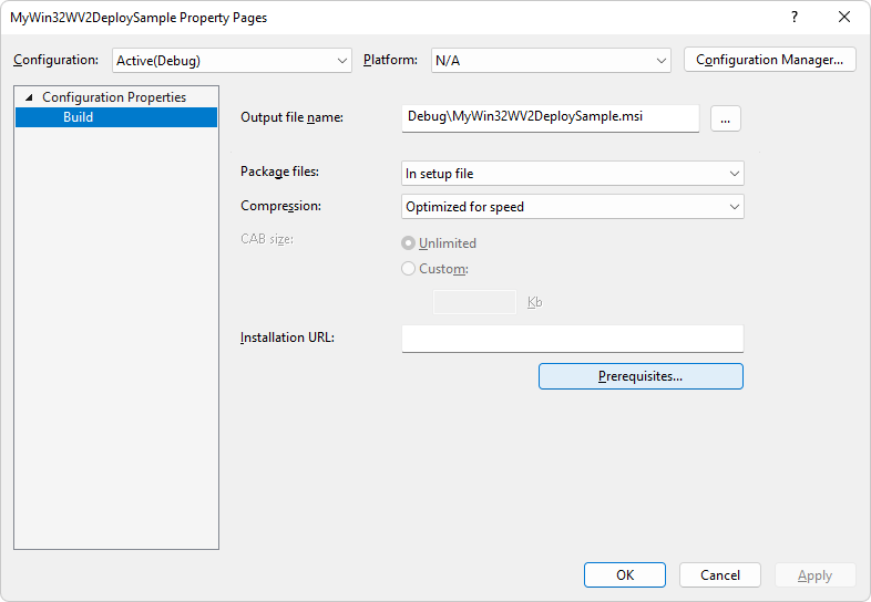 Instalador Visual Studio de implementación de WebView2: Configurar requisitos previos