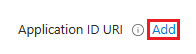Captura de pantalla que muestra la opción para agregar el URI del identificador de aplicación.
