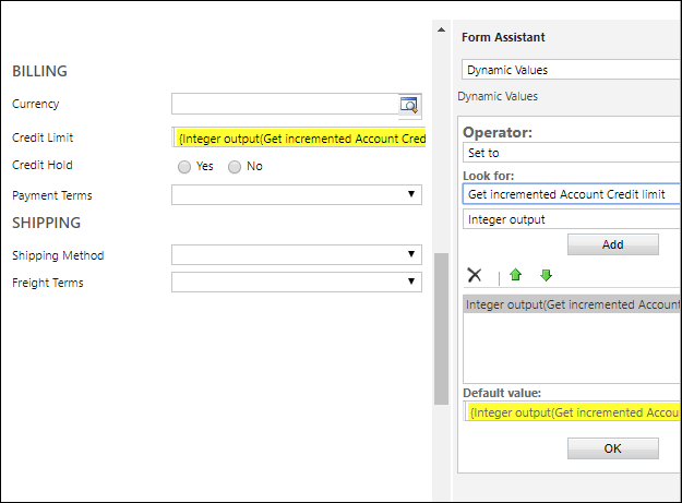 Actualice el límite de crédito.