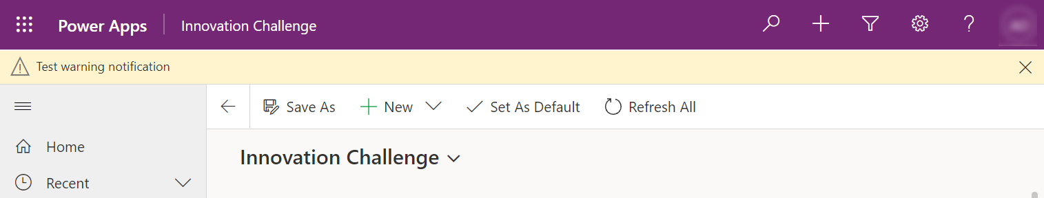 Exemplo de notificación de aviso.
