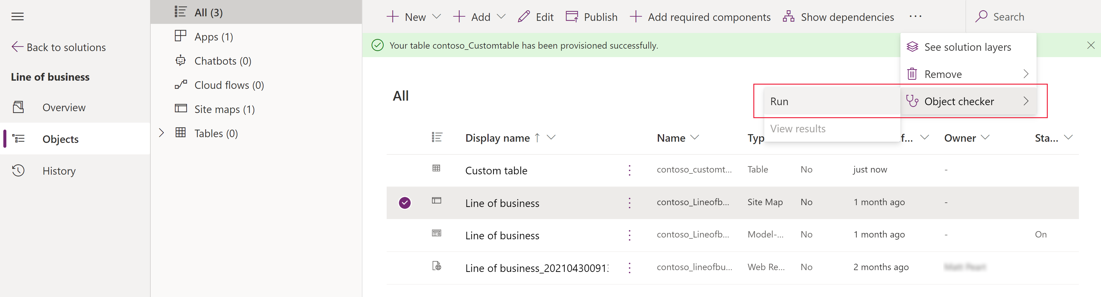 Executar o comprobador de obxectos