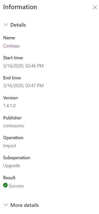 Detalles do historial da solución.
