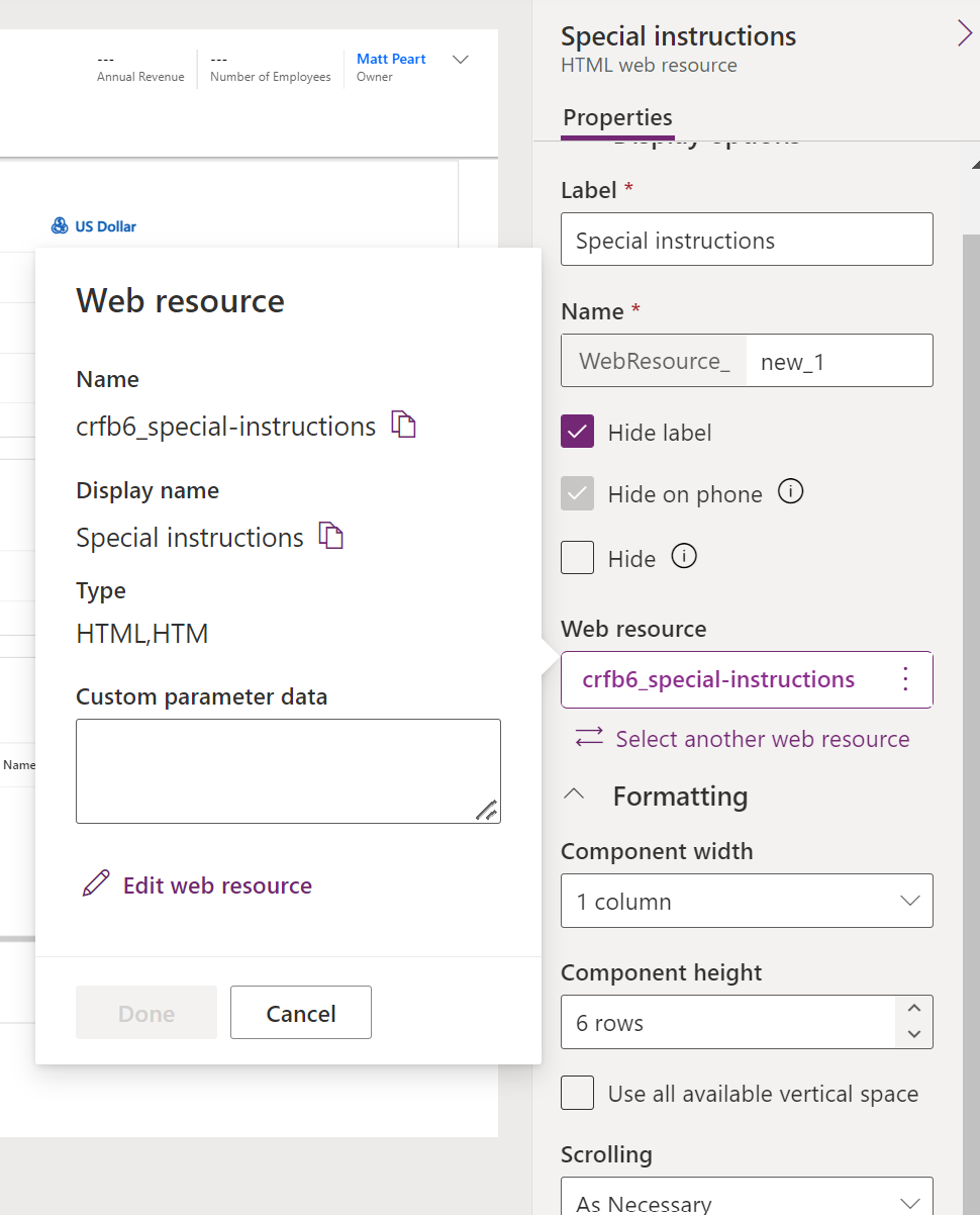 Additional web resource properties