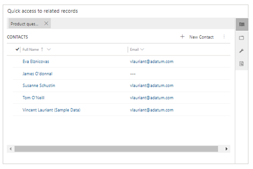 Panel de referencia nun formulario principal.