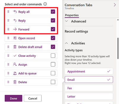 Configure o formulario para o correo electrónico