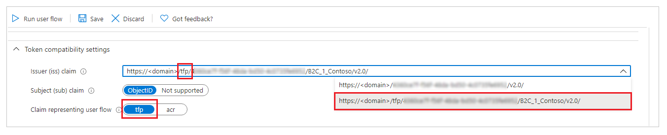 Configurar a compatibilidade de token con tfp.