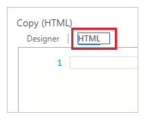 Seleccione o separador HTML