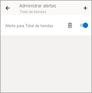 Screenshot of the Manage alert tile, showing the plus icon to add an alert.