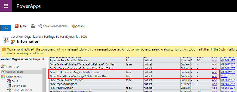 Engadir configuración.