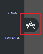 Captura de pantalla que resalta el icono con dos pinceles de pintura.