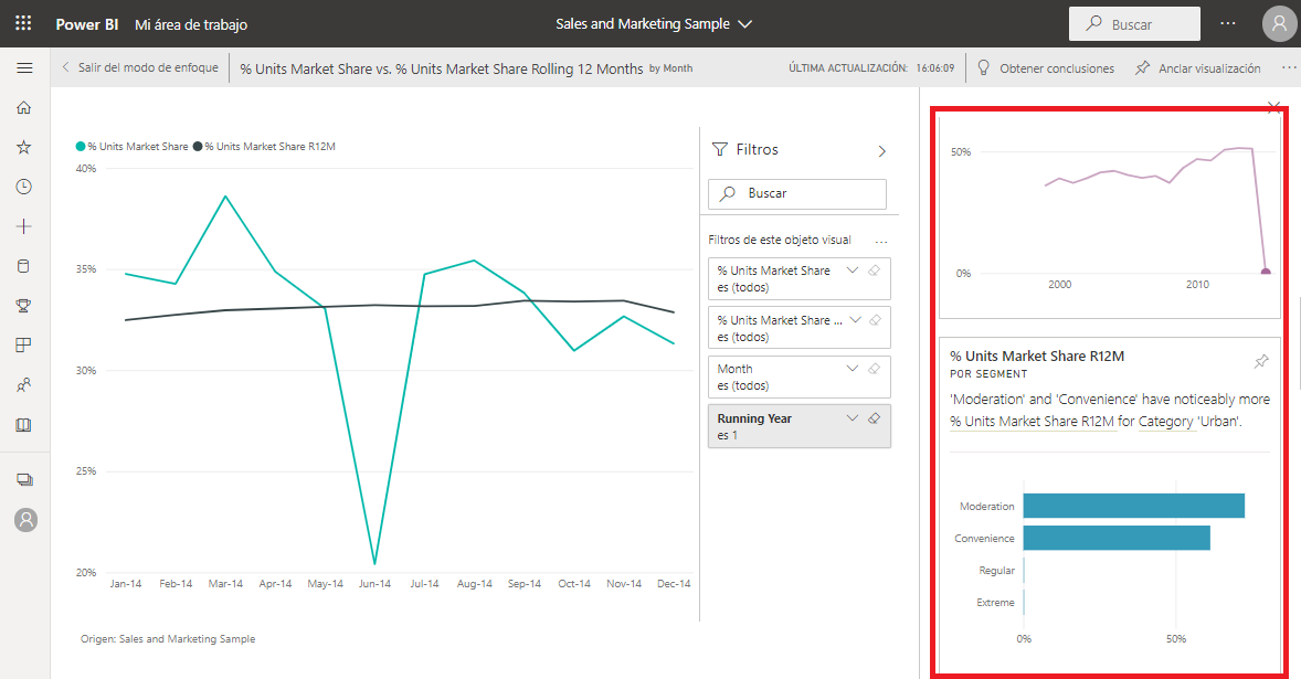 Diagrama de las opciones de informe de Dataverse Power BI.