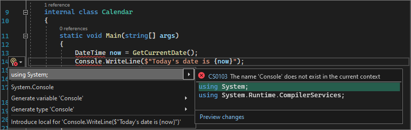 Captura de pantalla de la bombilla para agregar una directiva de uso.