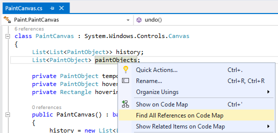 Abrir un mapa de código desde el editor de código