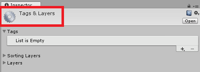 Captura de pantalla del panel Inspector en la que se muestran etiquetas y capas resaltados.