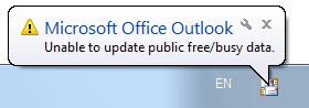 de notificación de error al actualizar 