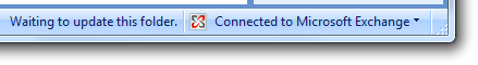 de la barra de estado de Outlook 
