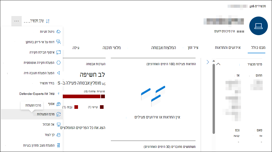 תמונה של מרכז הפעולות