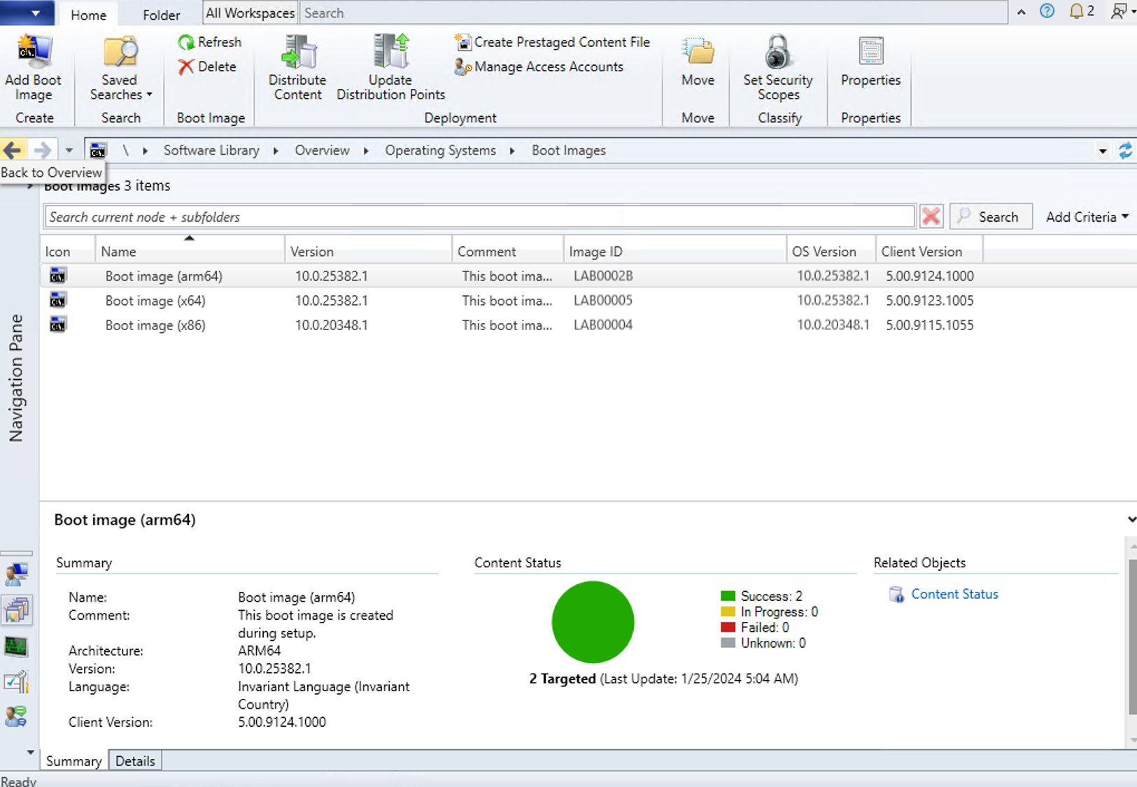 Screenshot of arm 64 boot image in console.