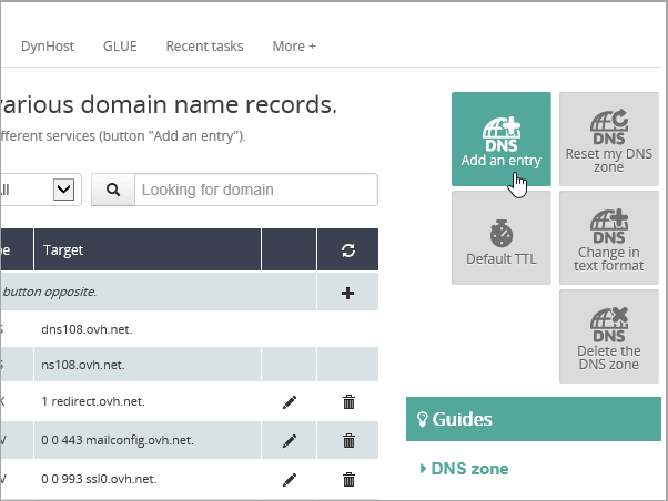 OVH הוסף ערך.