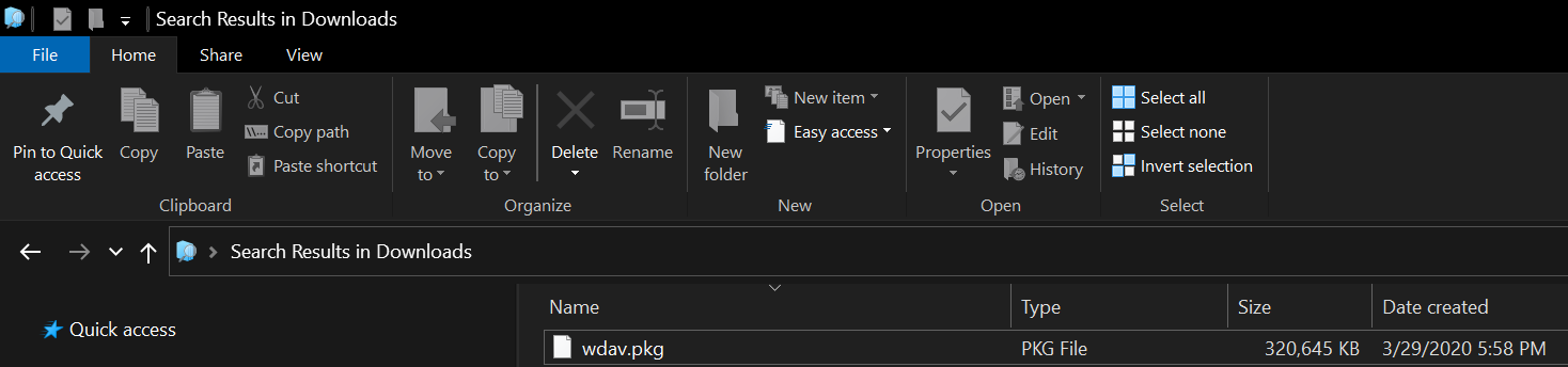 חבילת wdav של סייר הקבצים.